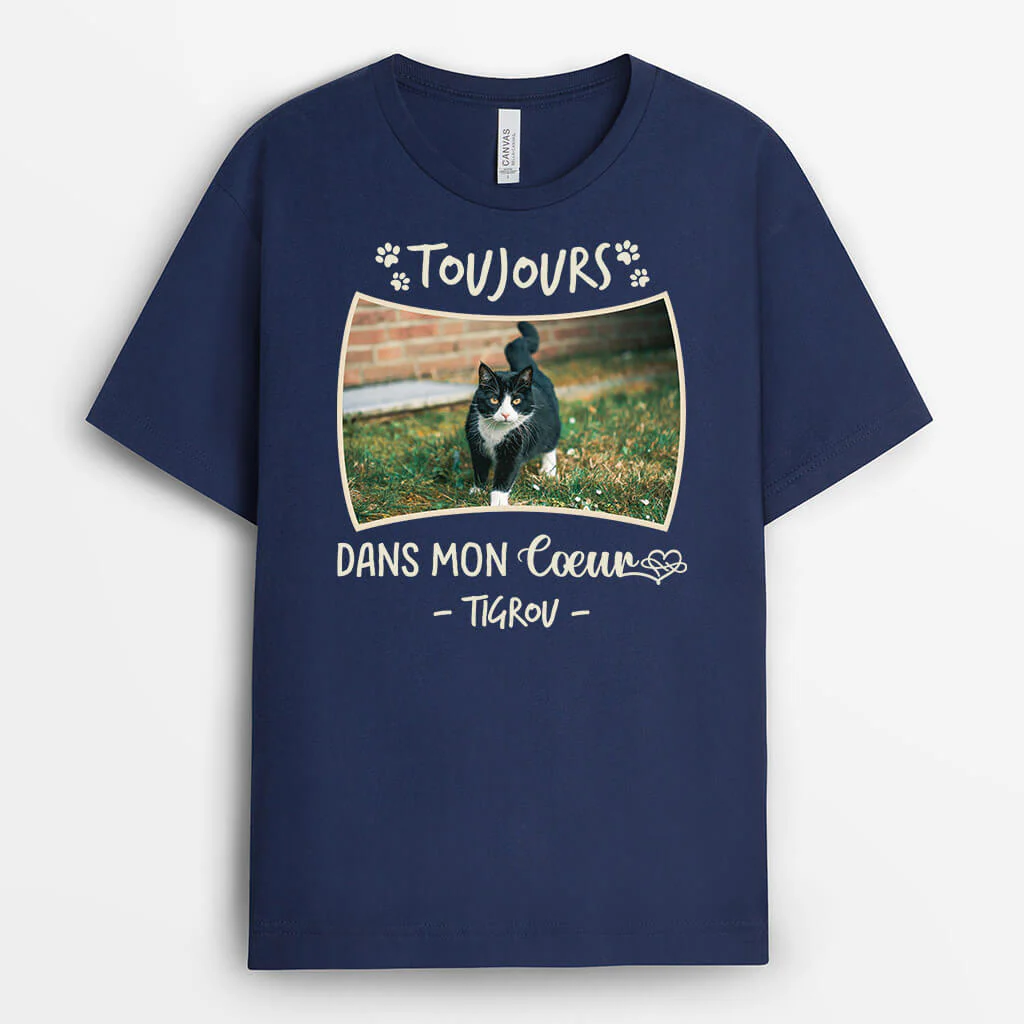 T-shirt personnalisé avec chien – Toujours dans mon cœur - Image 2