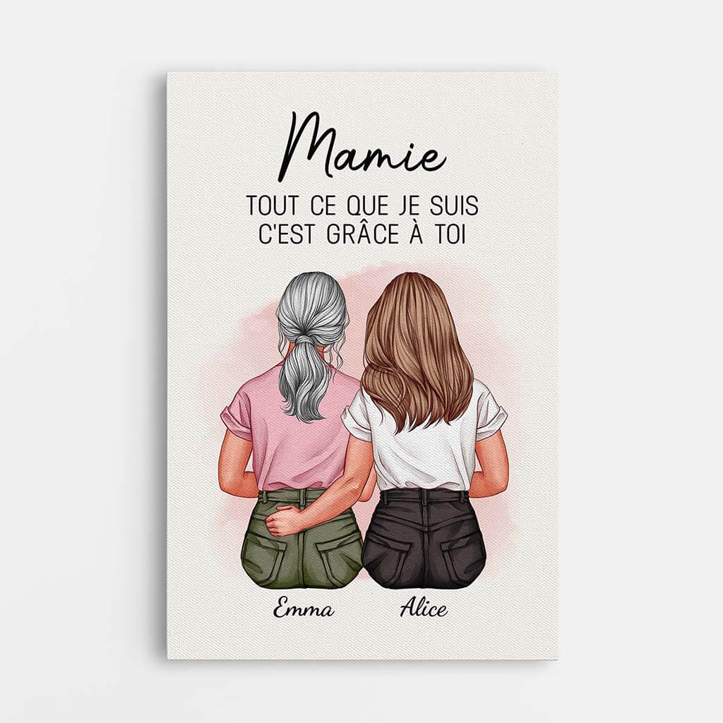 Toile Personnalisé Maman | Tout Ce Que Je Suis C’est Grâce À Toi