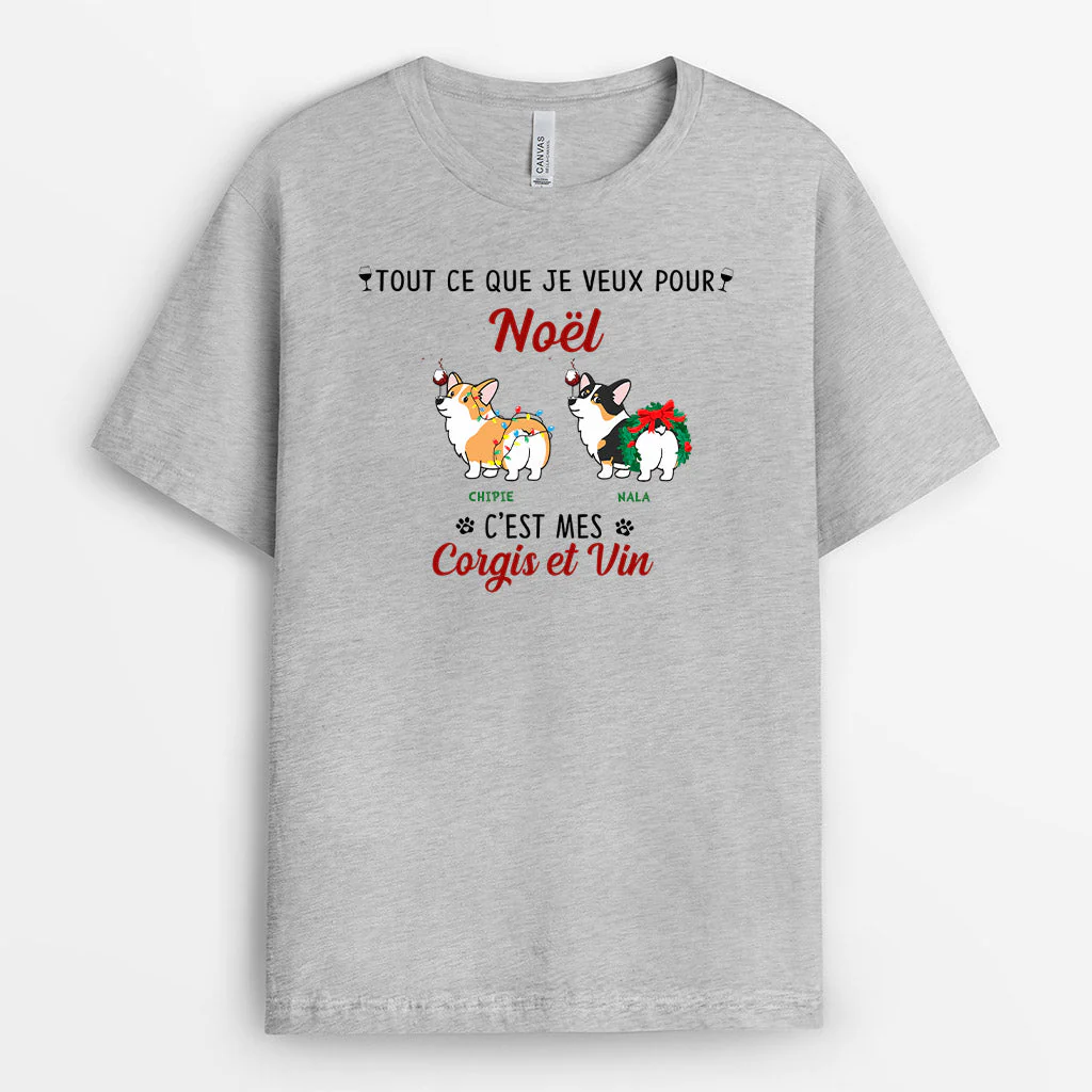 T-shirt Tout ce que je veux pour Noël Personnalisé