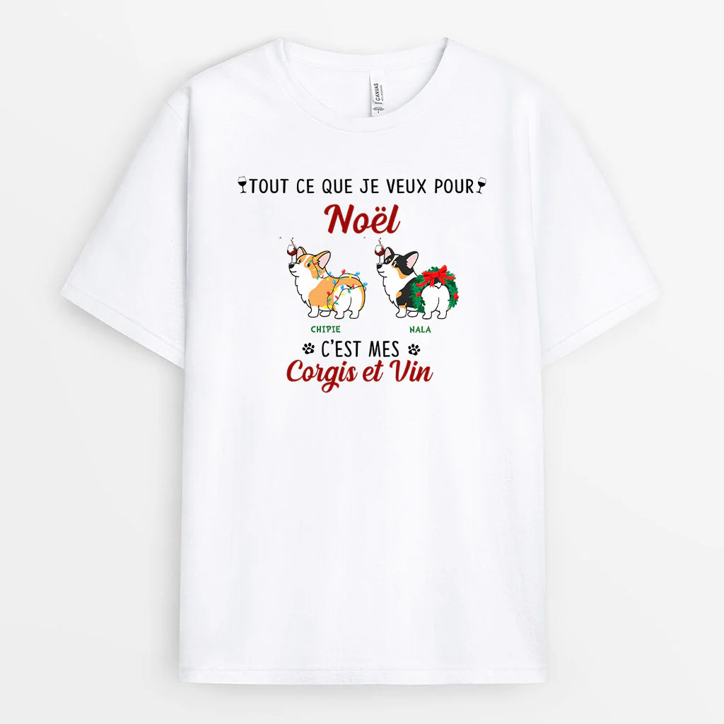 T-shirt Tout ce que je veux pour Noël Personnalisé - Image 2