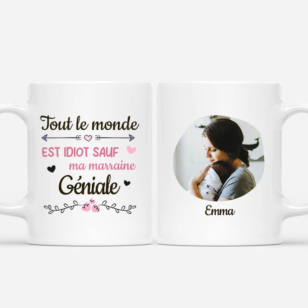 Mug Avec Photo Personnalisé - Marraine Géniale