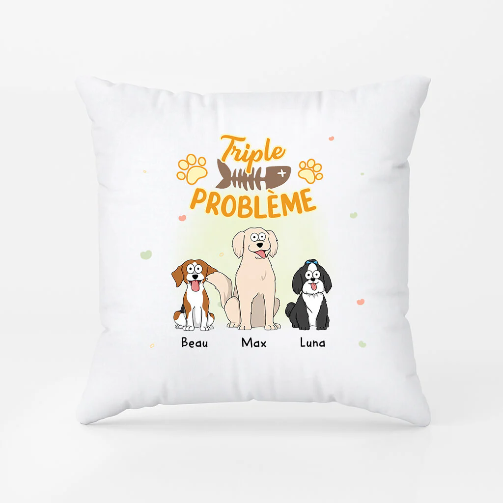 Coussin Personnalisé Photo Chien | Triple Probleme Version Chien