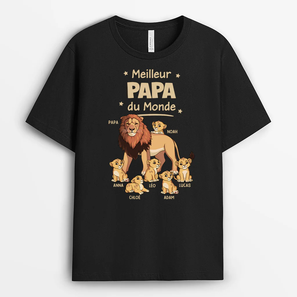Tee Shirt Personnalisé Papa Et Fils | Meilleur Papa Lion