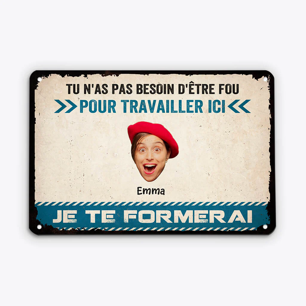 Plaque Humoristique Bureau Personnalisé Pour Collègue - Pas Besoin D’être Fou - Image 2