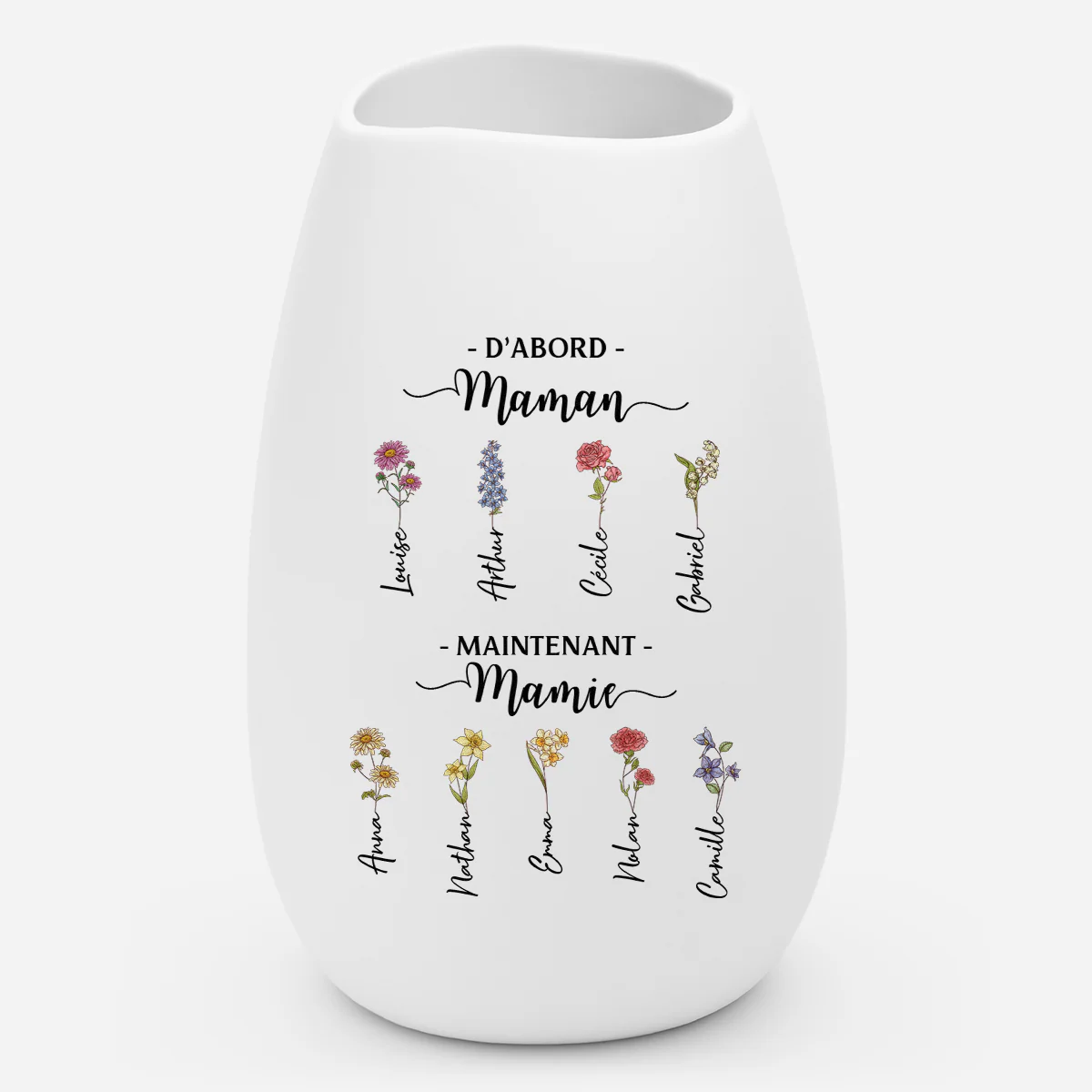 Vase À Personnaliser Céramique Mate - D'abord Maman Maintenant Mamie