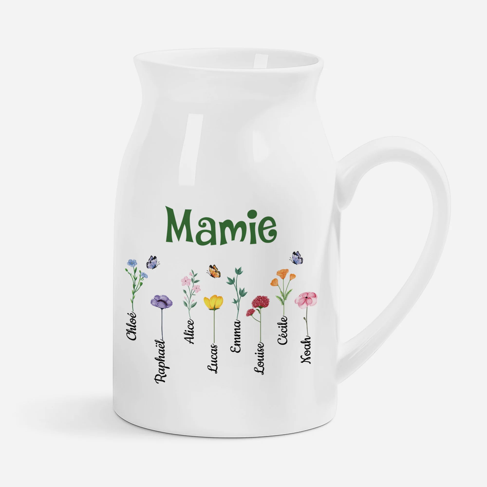 Vase Personnalisé Mamie - Les Fleurs De Mamie