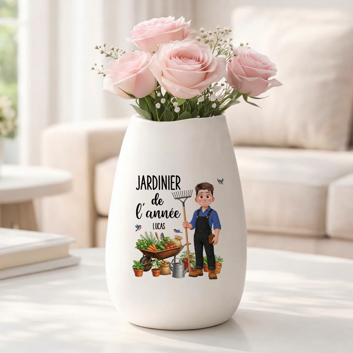 Vase Personnalisé Céramique Mate - Jardinier De L’année - Image 2