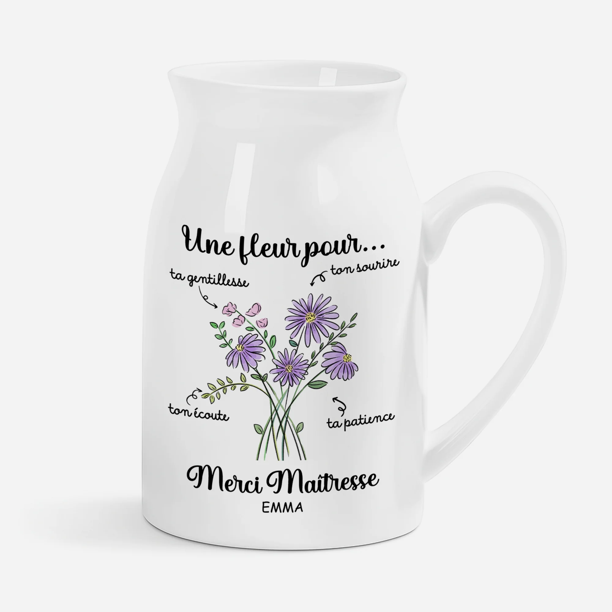 Vase Personnalisé - Une Fleur Pour Professeur
