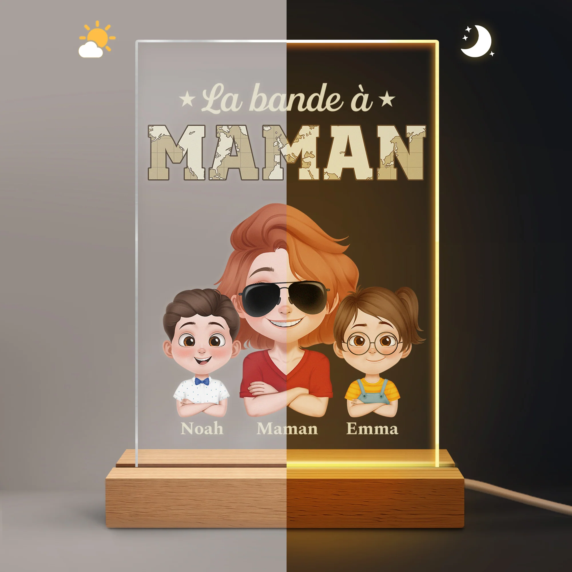 Veilleuse LED Personnalisée - La Bande À Papa Et Maman Cool - Image 5