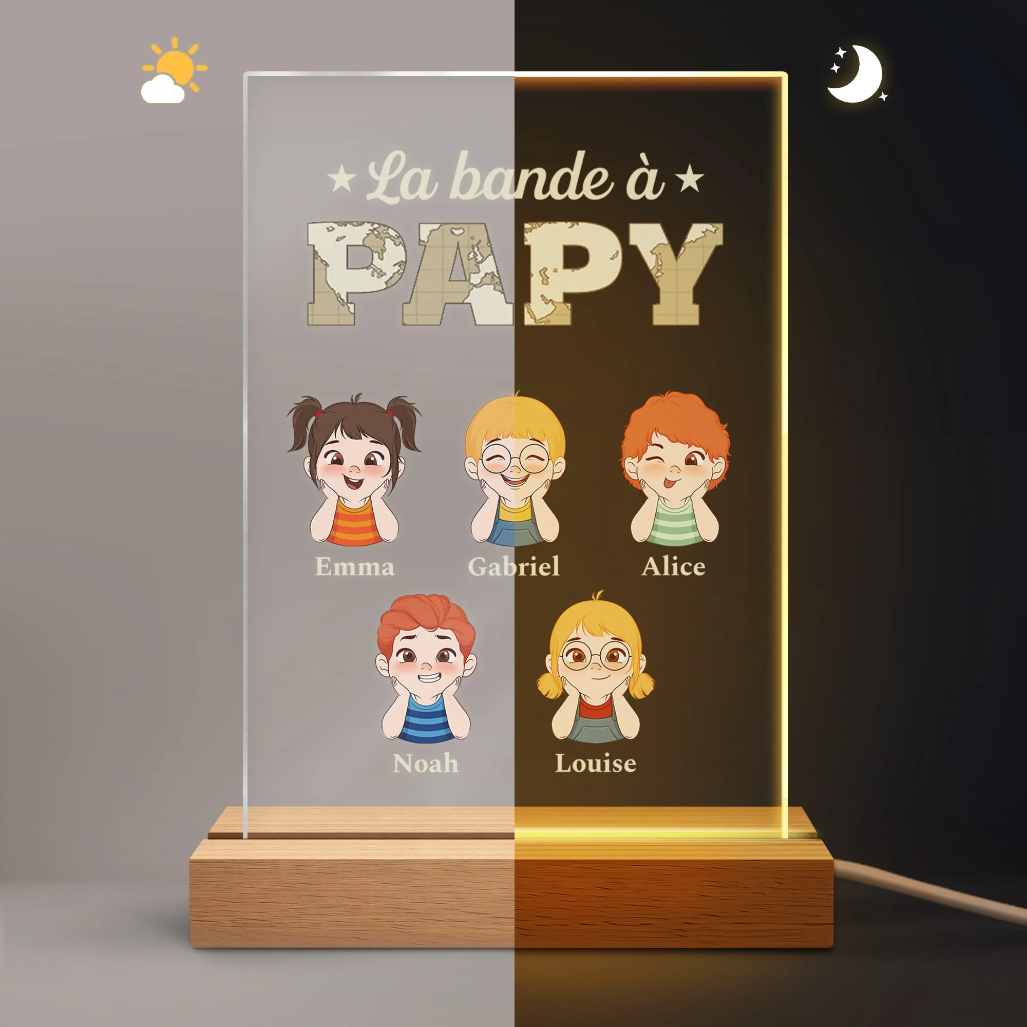 Veilleuse Led Personnalisé | La Bande À Papa Papy - Image 5