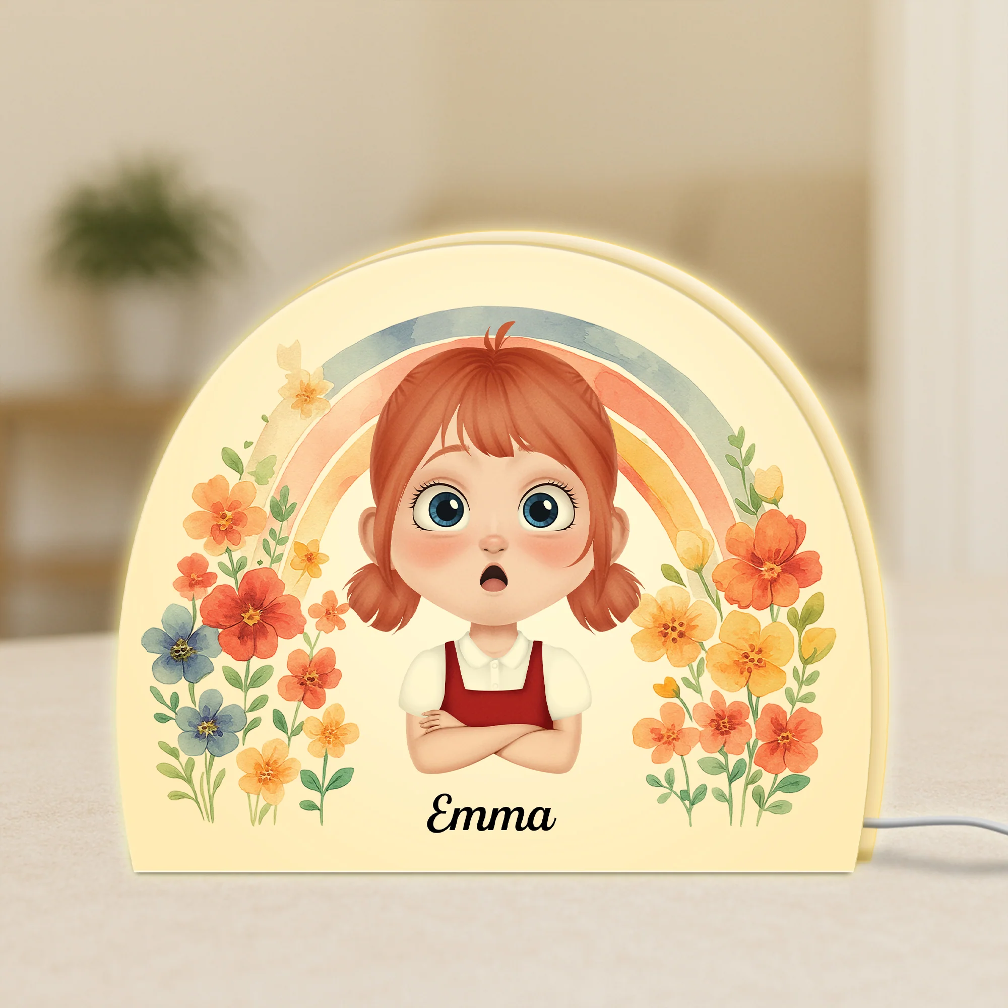 Veilleuse Personnalisée - Enfant Mignon - Version Florale