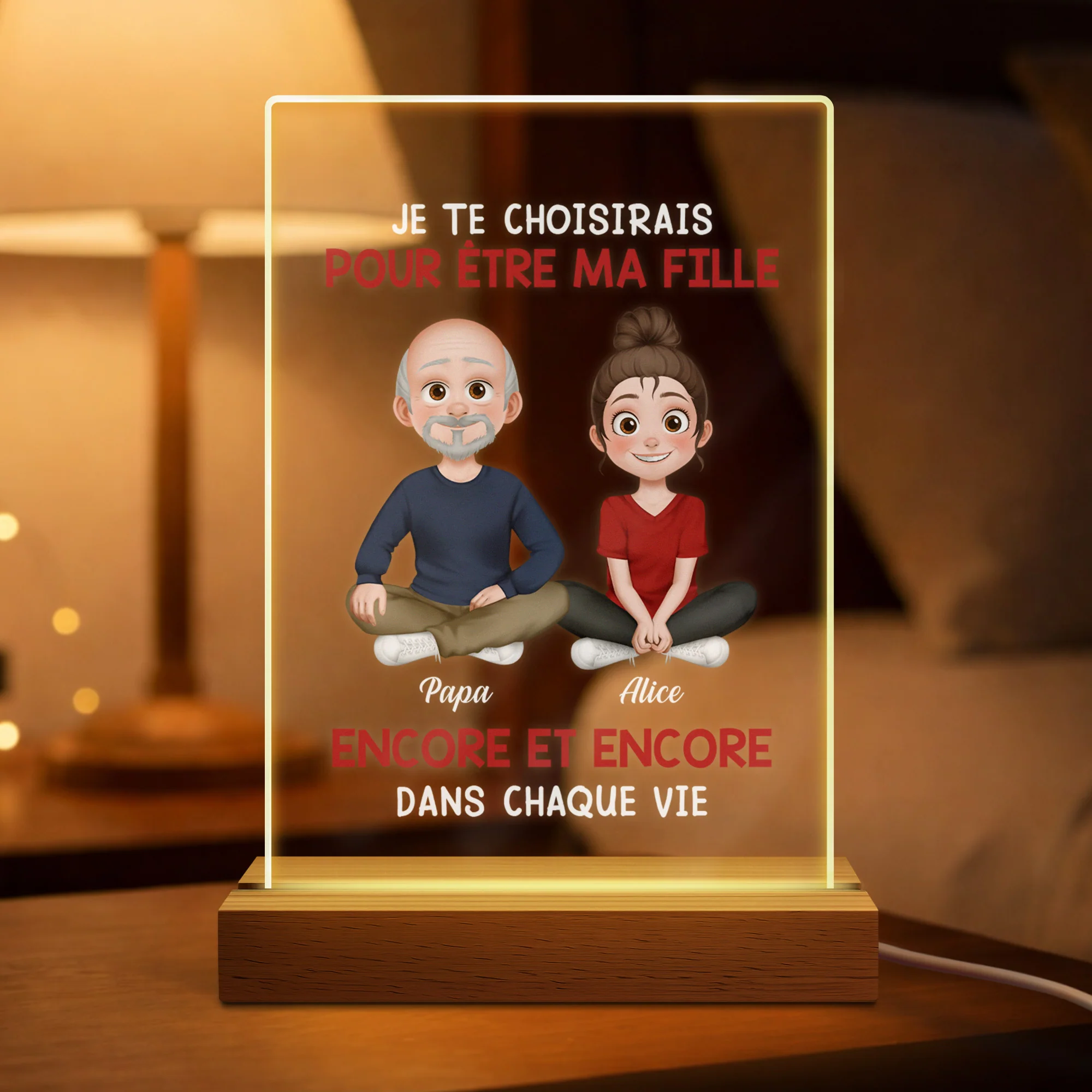 Veilleuse Personnalisée Famille - Je Te Choisirais Comme Fille Fils