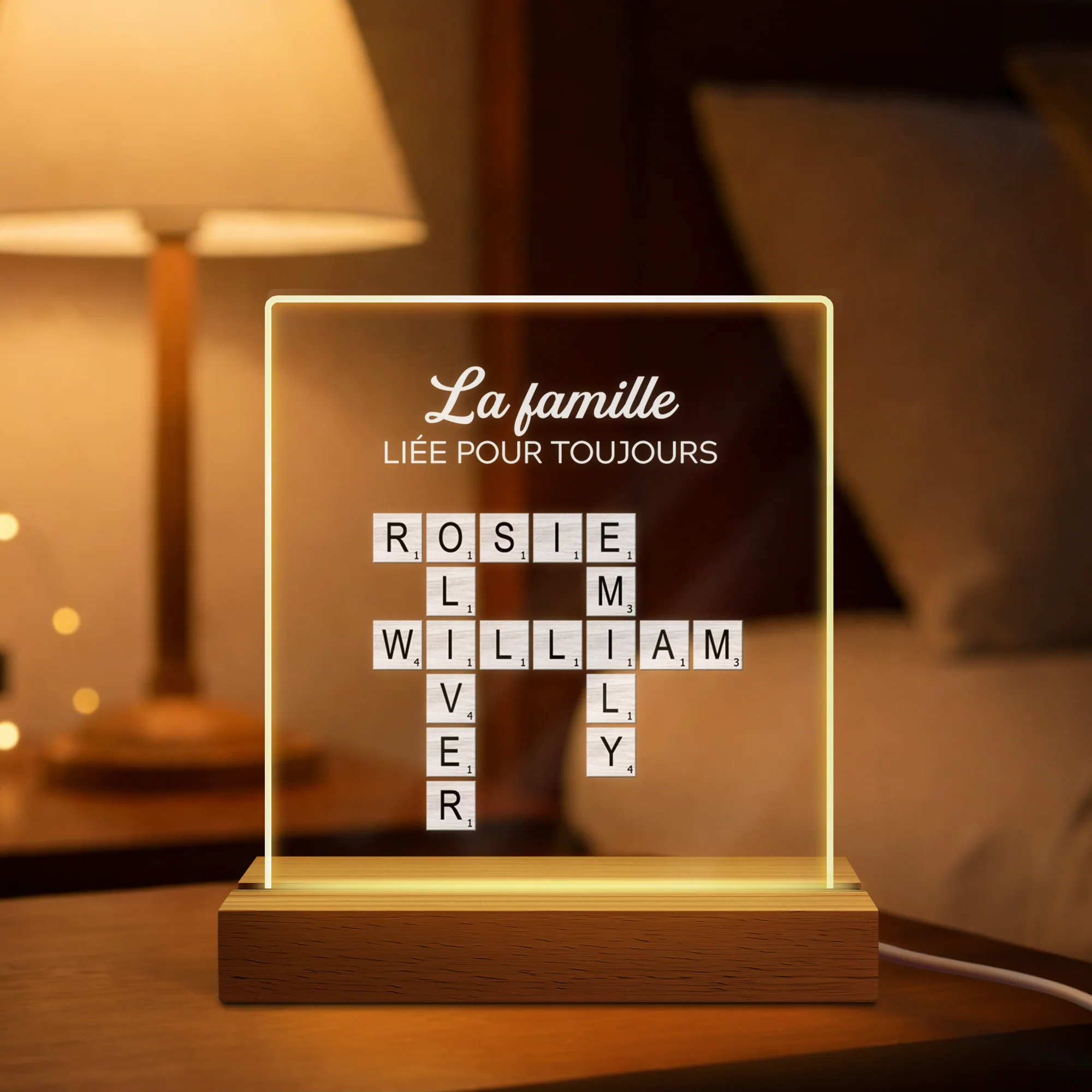 Veilleuse Personnalisable - Mot Croisé Famille