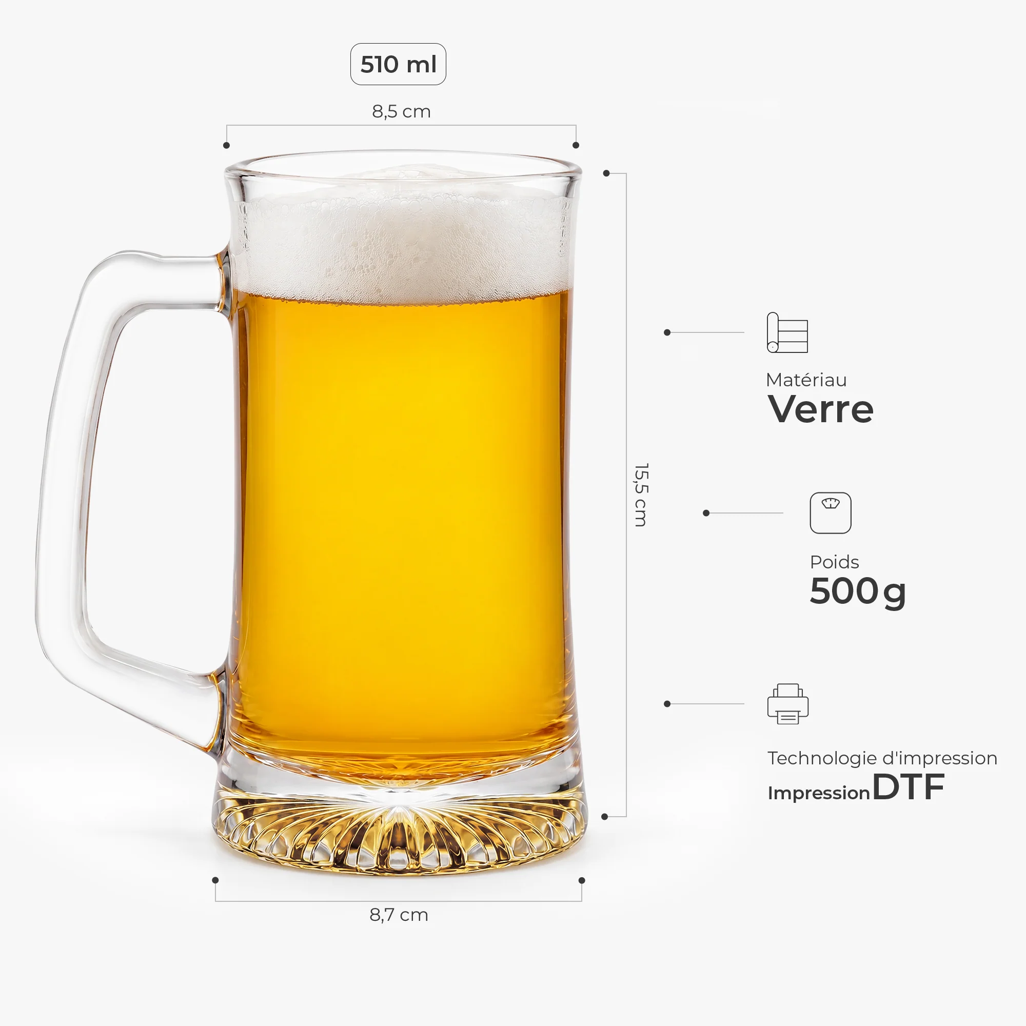 Verre À Bière Avec Anse Personnalisé - Cadeau Papa Humour Avoir Des Enfants En Bonus - Image 3