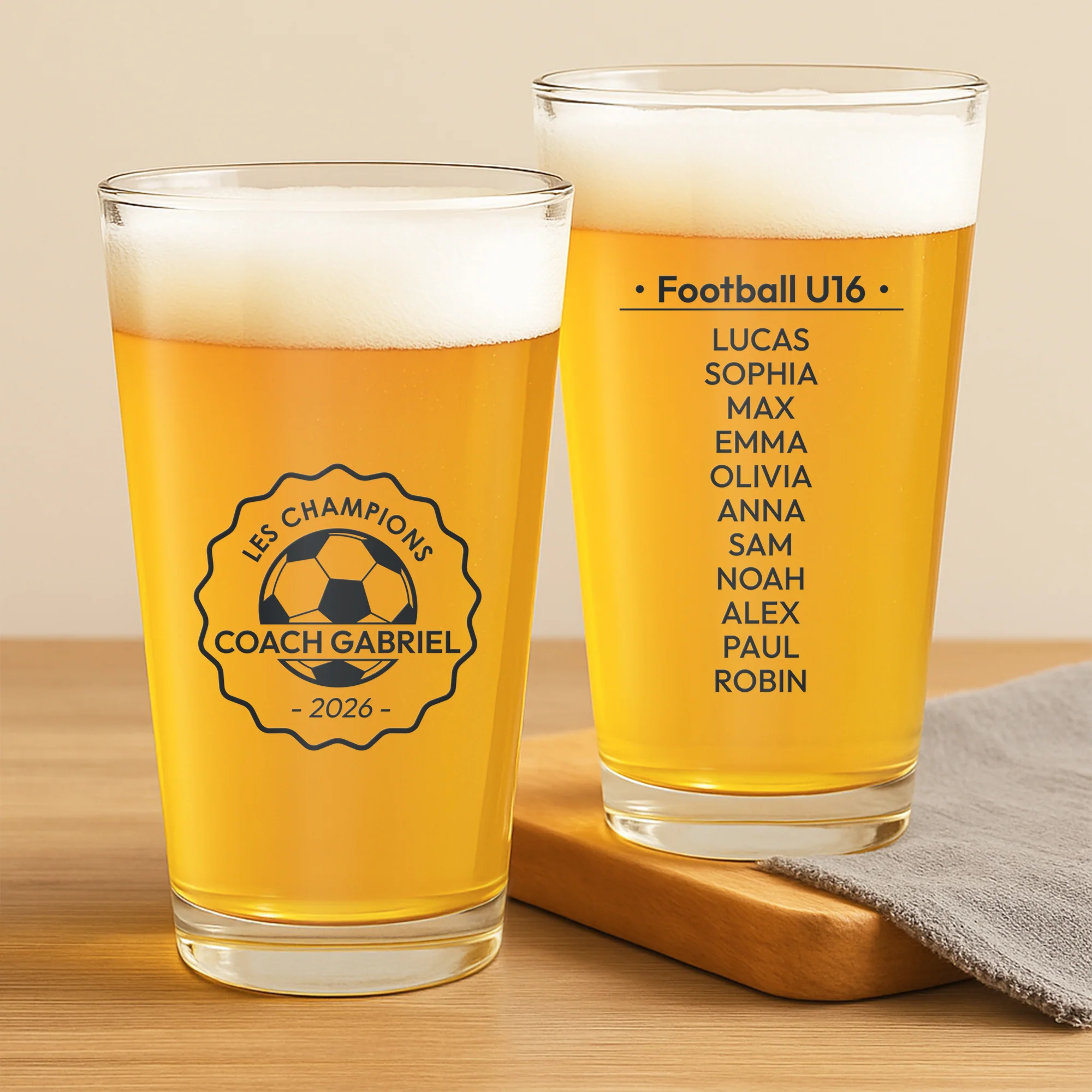 Verre À Bière Personnalisable - Cadeau Pour Coach Sportif Football U10 11448IA8OB - Image 2