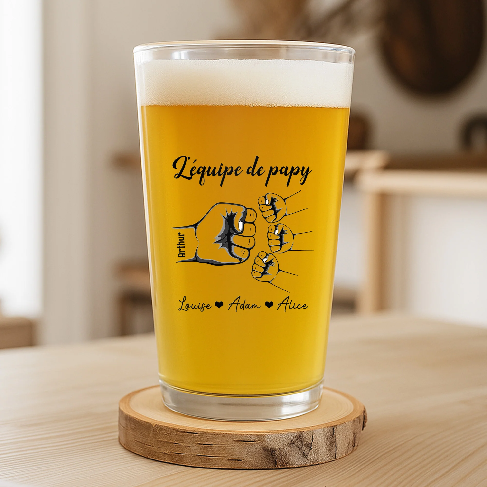 Verre À Bière Personnalisé - L'Équipe De Papa Simple - Image 2