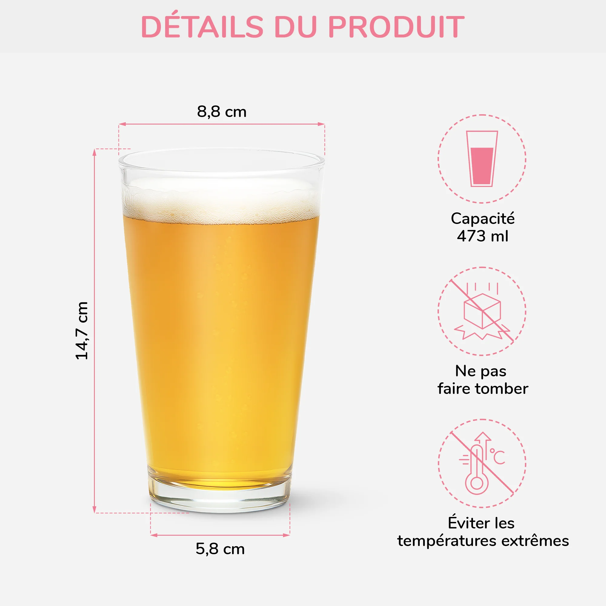 Verre à Bière Papa Personnalisé - Le Meilleur Papa - Image 3