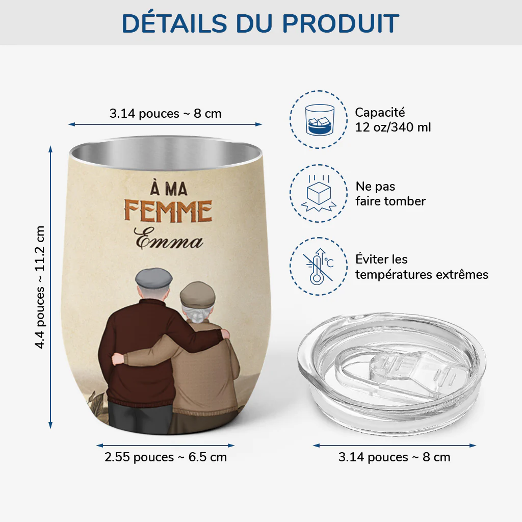 Mug Isotherme 355ml Personnalisé - À Ma Femme - À Mon Mari - Image 3