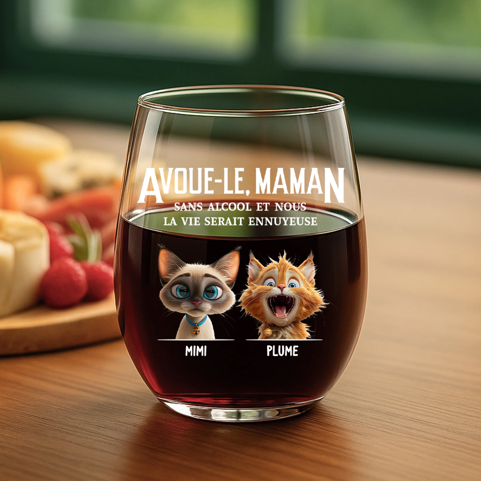 Verre À Vin Chat | Avoue Le Cadeau Avec Chats Personnalisé - Image 2