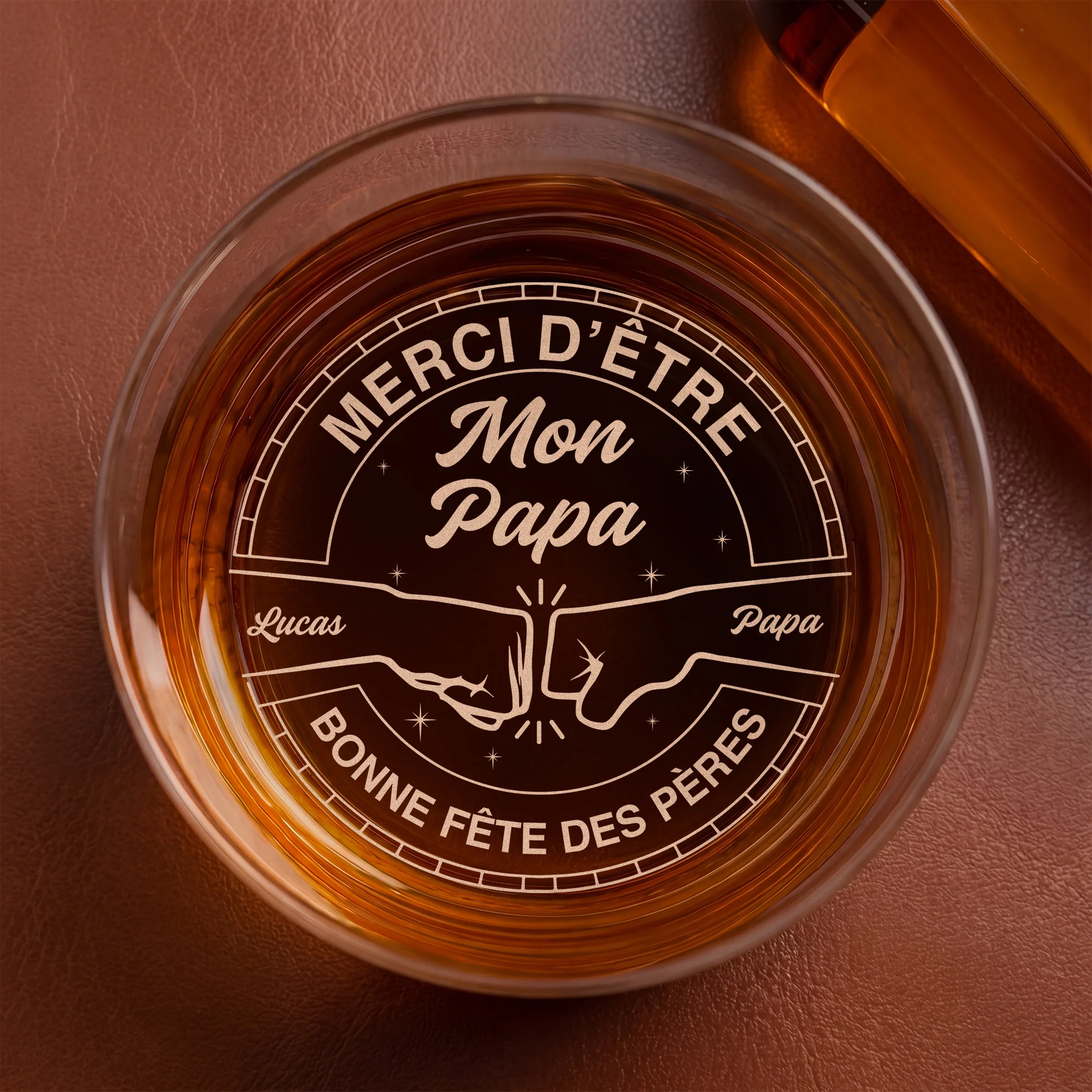 Verre À Whisky Gravé Personnalisé - Être Notre Papa Papy Cadeau Fête Des Pères