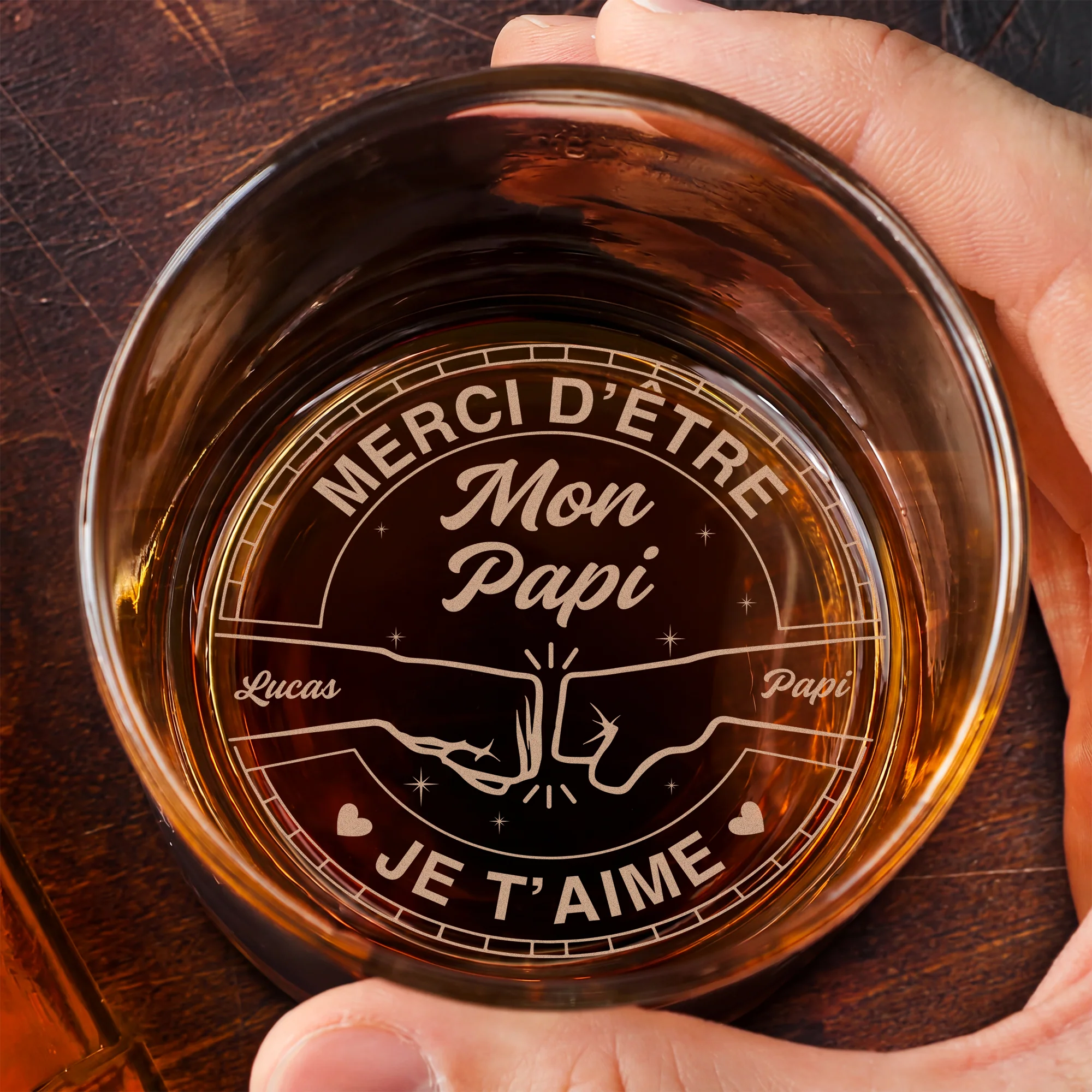 Verre À Whisky Gravé Personnalisé - Être Notre Papa Papy Cadeau Fête Des Pères - Image 2