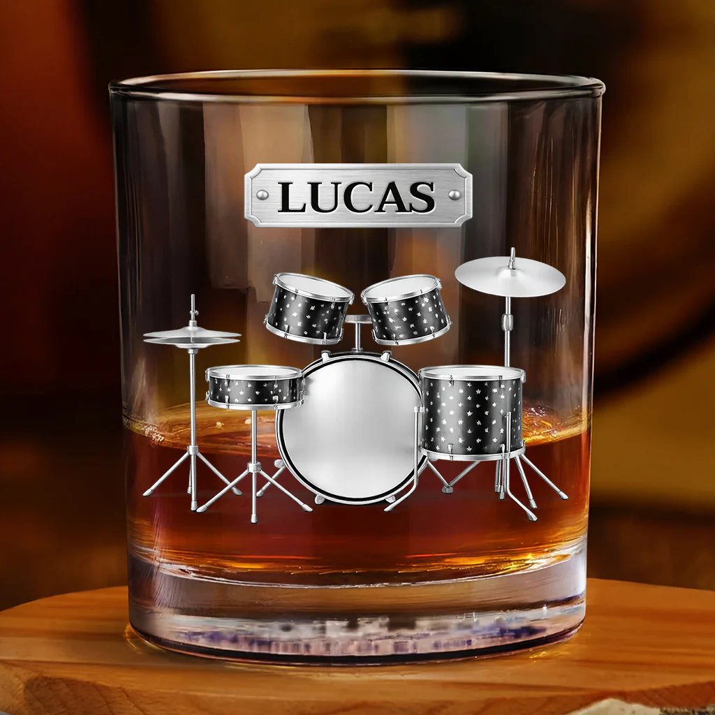 Verre À Whisky Personnalisé | Dessin Batterie Homme Et Femme - Image 2