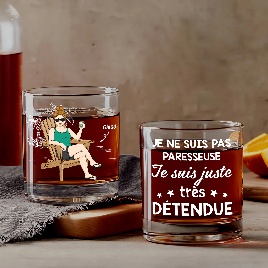 Verre À Whisky Personnalisé - Je Ne Suis Pas Paresseuse