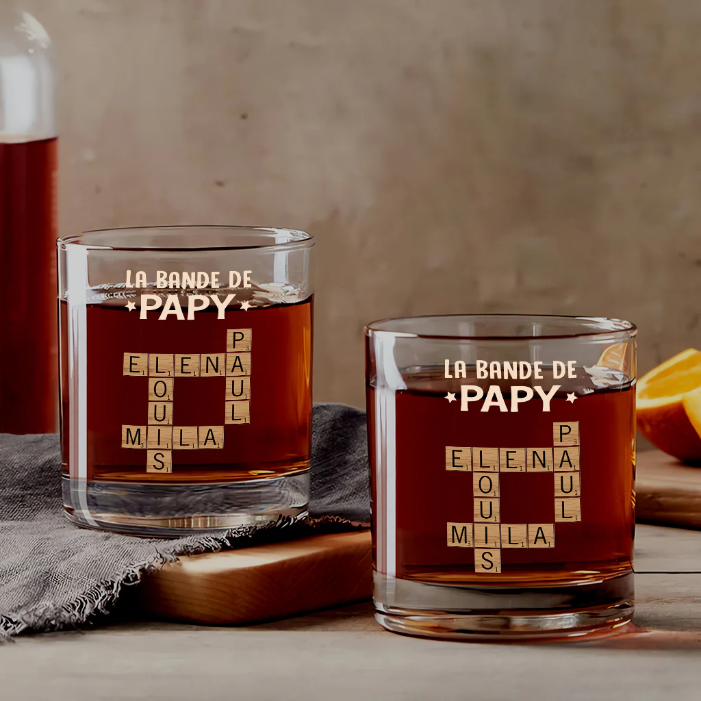 Verre À Whisky Personnalisé - La Bande À Papa - Avec Mots Croisés - Image 2