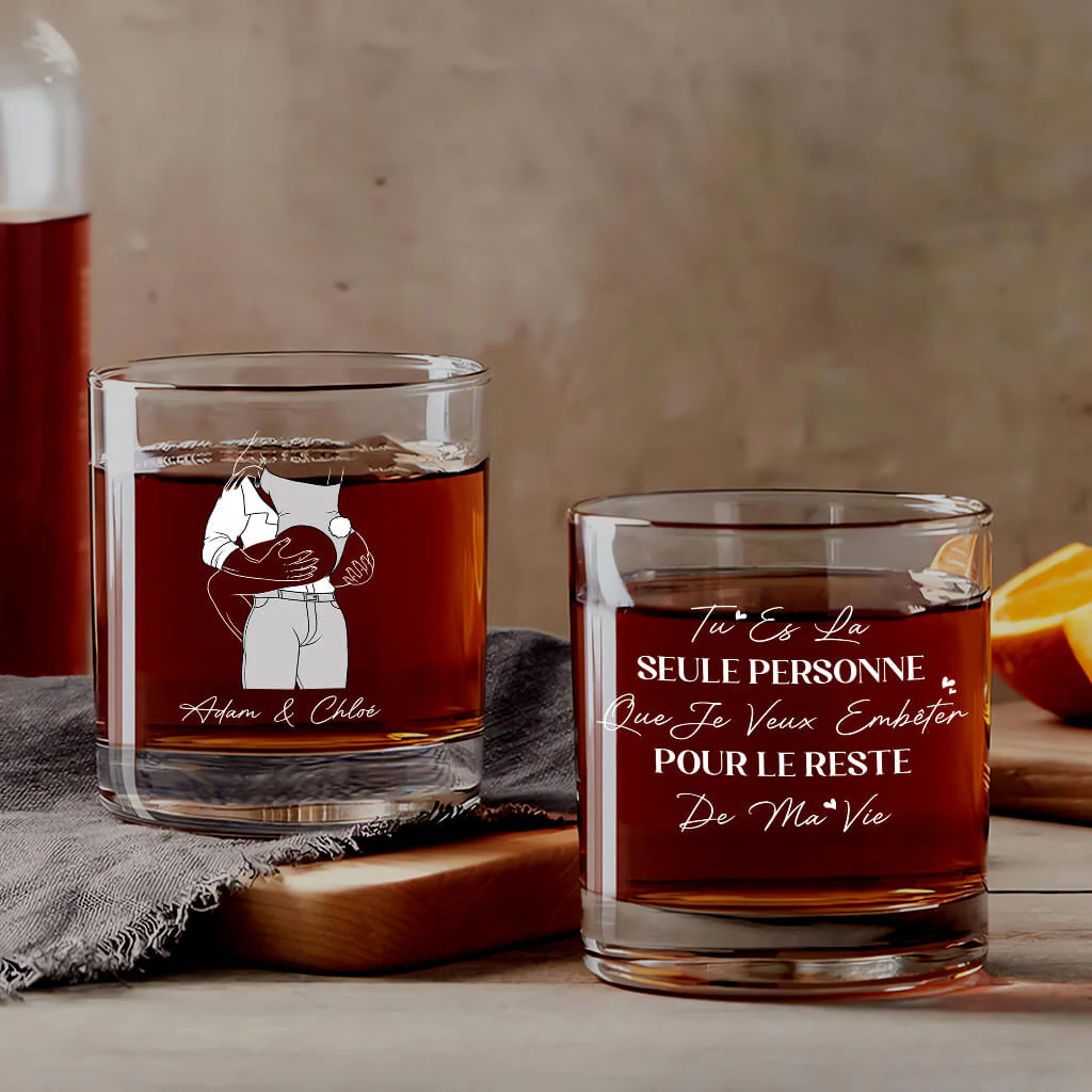 Verre À Whisky Personnalisé Pour Couple - Tu Es La Seule Personne