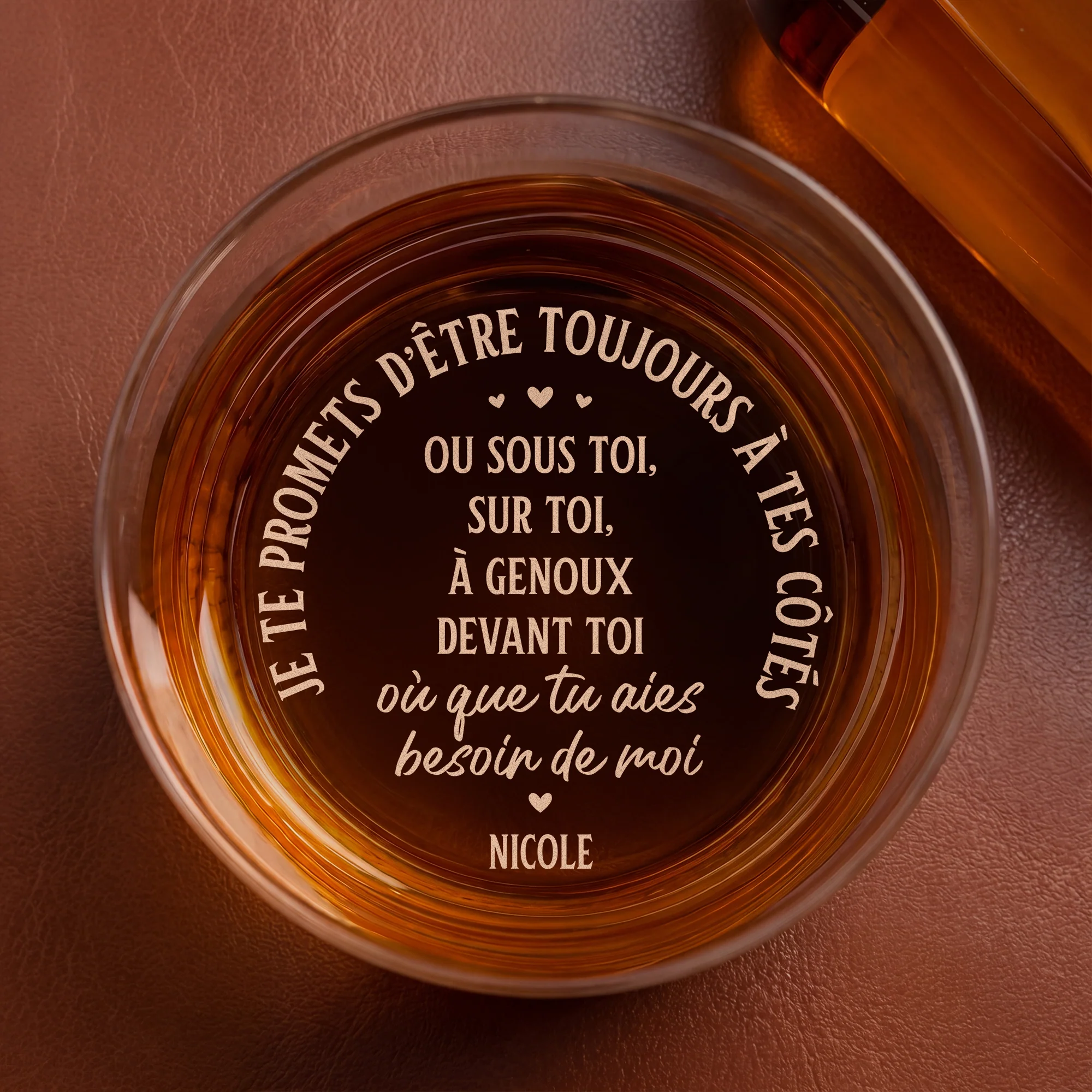 Verre Whisky Gravé Personnalisé - Cadeau Couple Toujours À Tes Côtés
