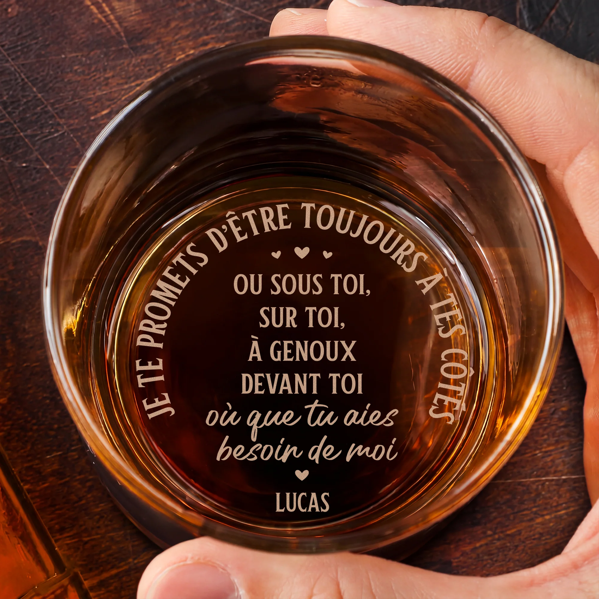 Verre Whisky Gravé Personnalisé - Cadeau Couple Toujours À Tes Côtés - Image 2
