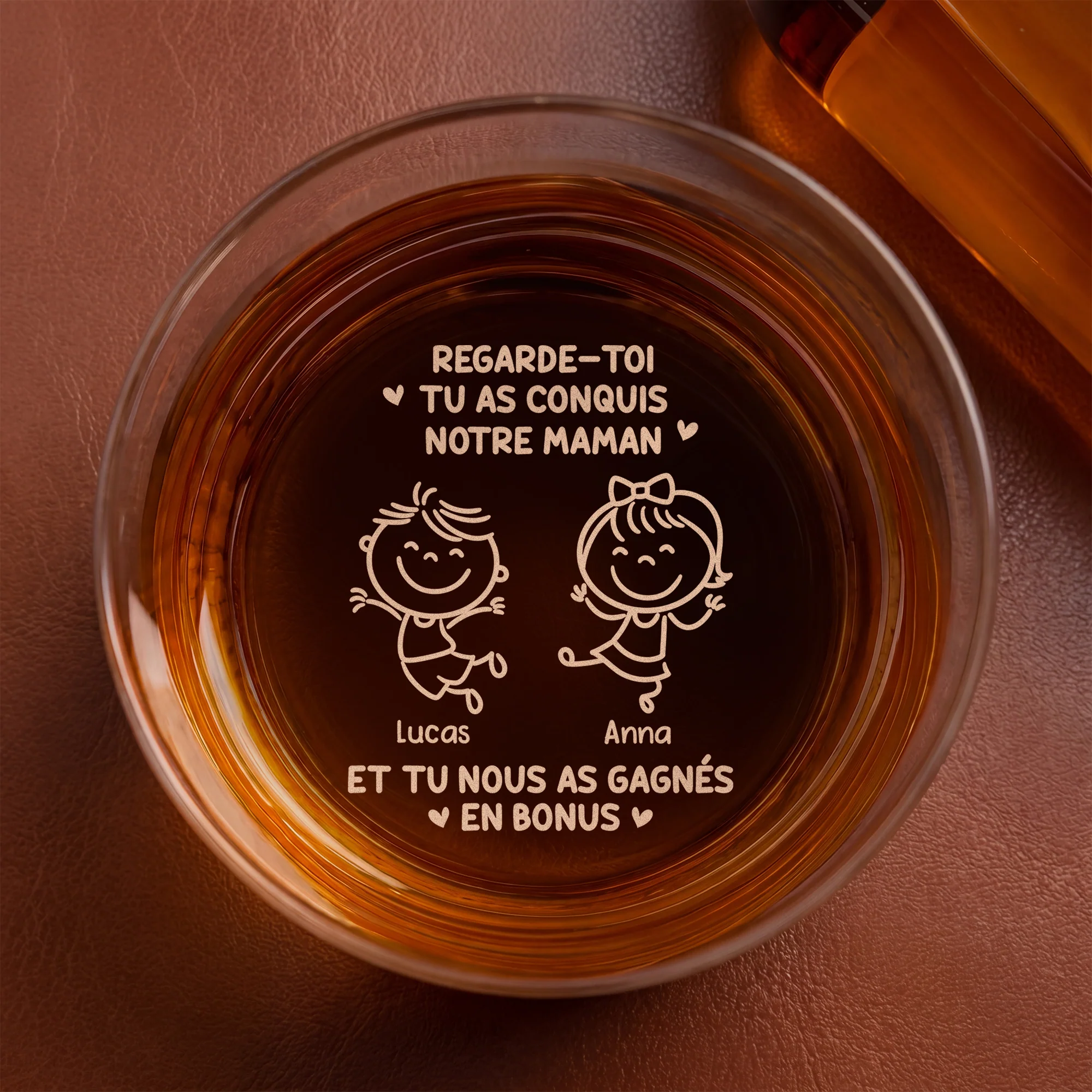 Verre Whisky Gravé Personnalisé - Cadeau Papa Humour Avoir Des Enfants En Bonus