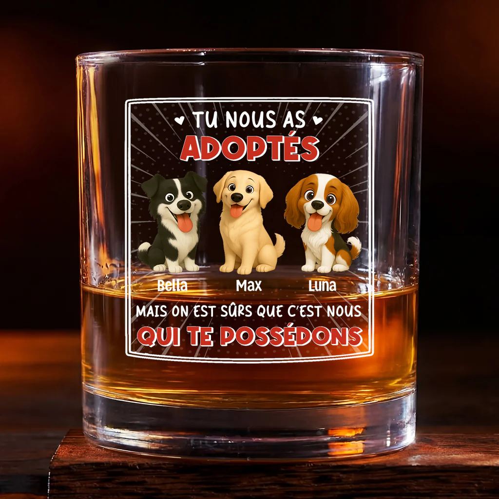 Verre Whisky Personnalisé Avec Chien - Moi Qui Te Possède Cadeau Fan De Chien