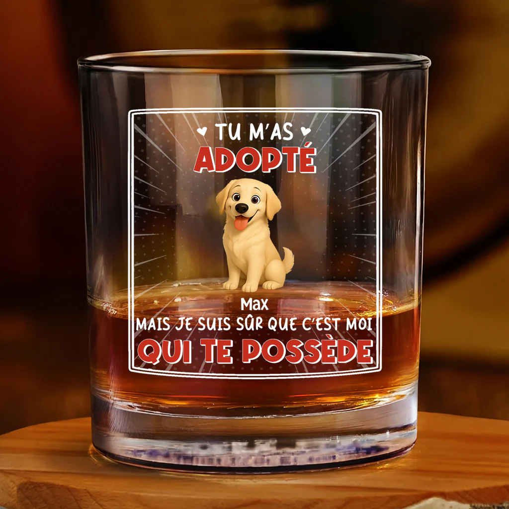 Verre Whisky Personnalisé Avec Chien - Moi Qui Te Possède Cadeau Fan De Chien - Image 2