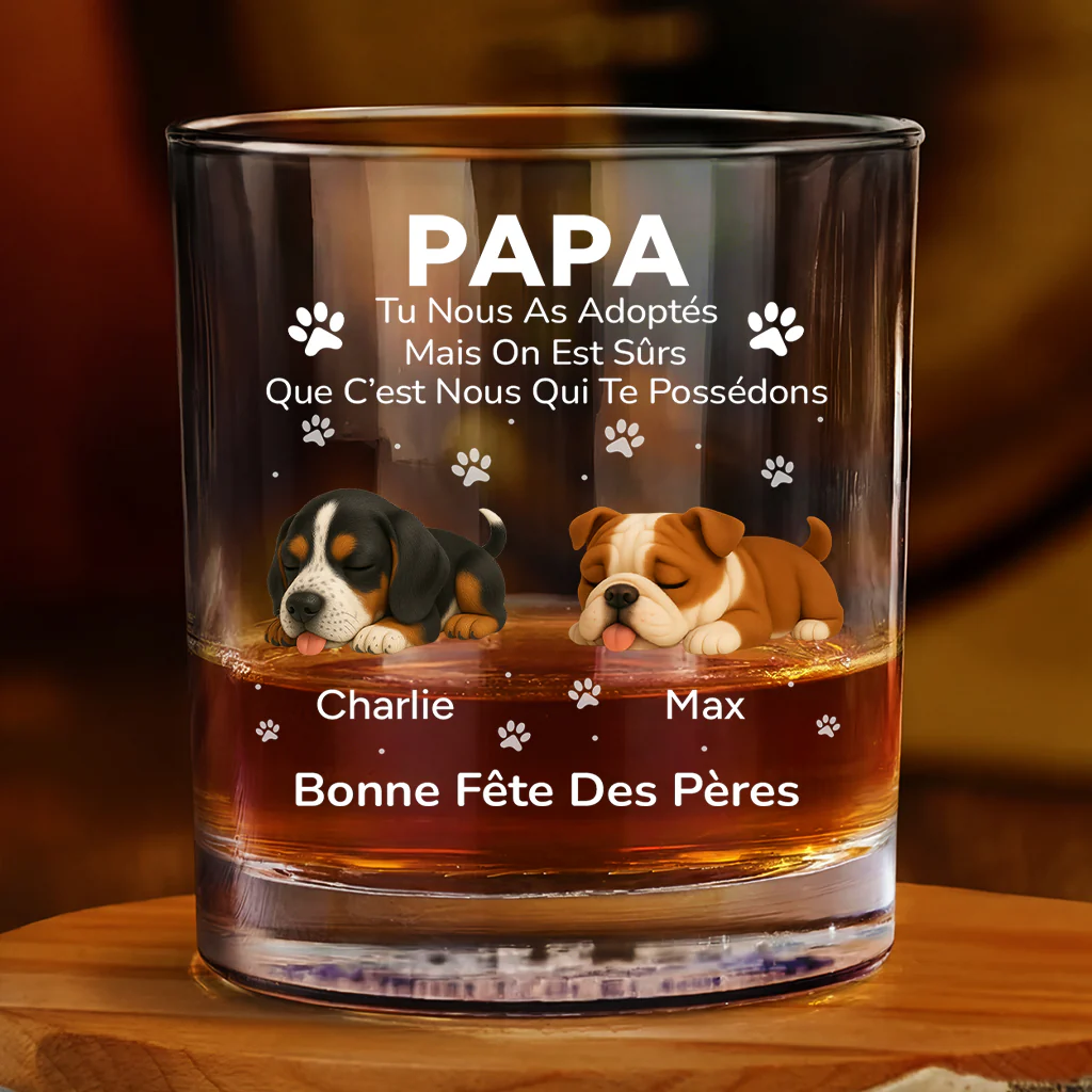 Verre Whisky Personnalisé - Cadeau Amoureux Des Chiens Pour Fête Des Pères - Image 2